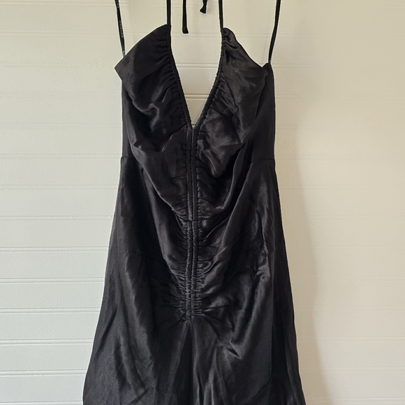 NWT Shona Joy Revolve Giselle Ruched Halter Mini Dress Black 4 - Picture 5 of 11